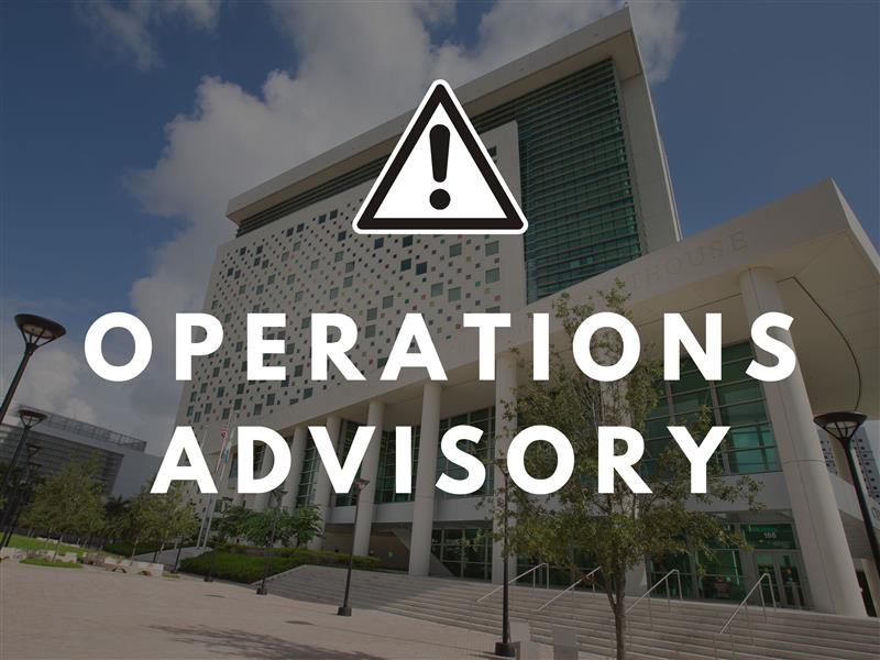 Notice of Re-Scheduling Some Hearings at the Miami-Dade Children's Courthouse for Friday, May 3rd