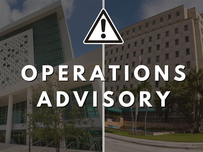 Richard E. Gerstein Bldg. First Appearance Hearings Temporary Relocation November 27-30, 2025