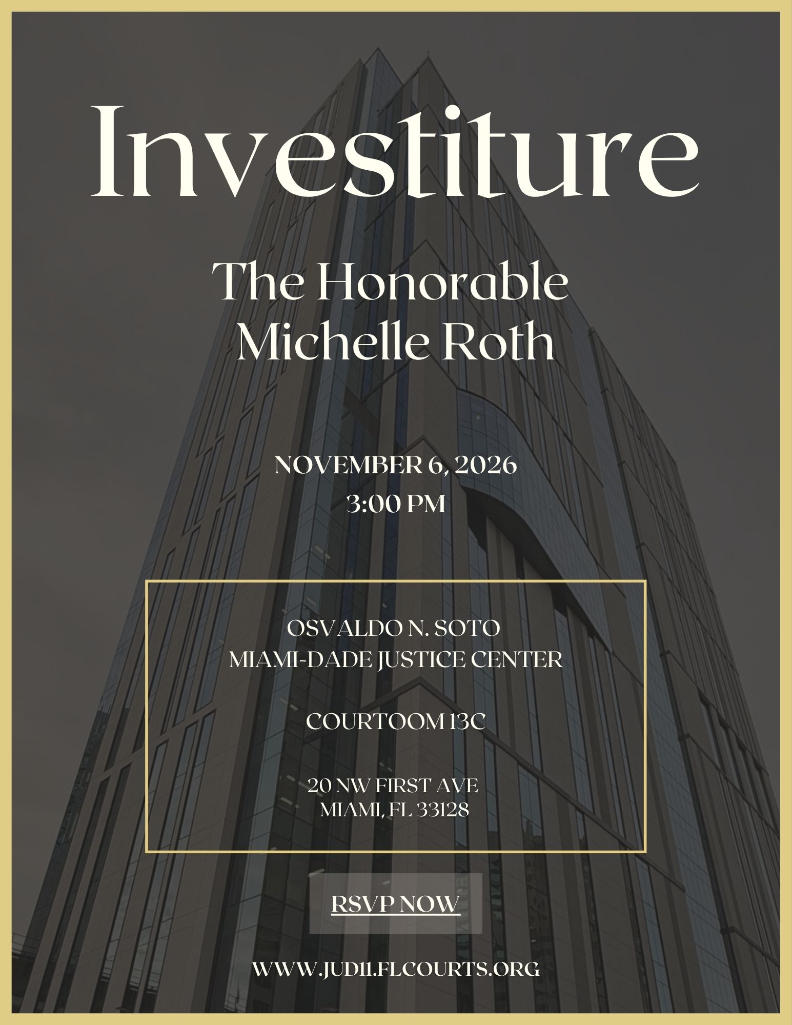 Investiture of the Honorable Michelle Roth, County Court Judge