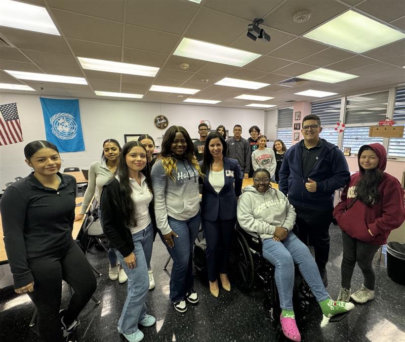 Chief Judge Nushin G. Sayfie Visits Students From Barbara Goleman Sr. High