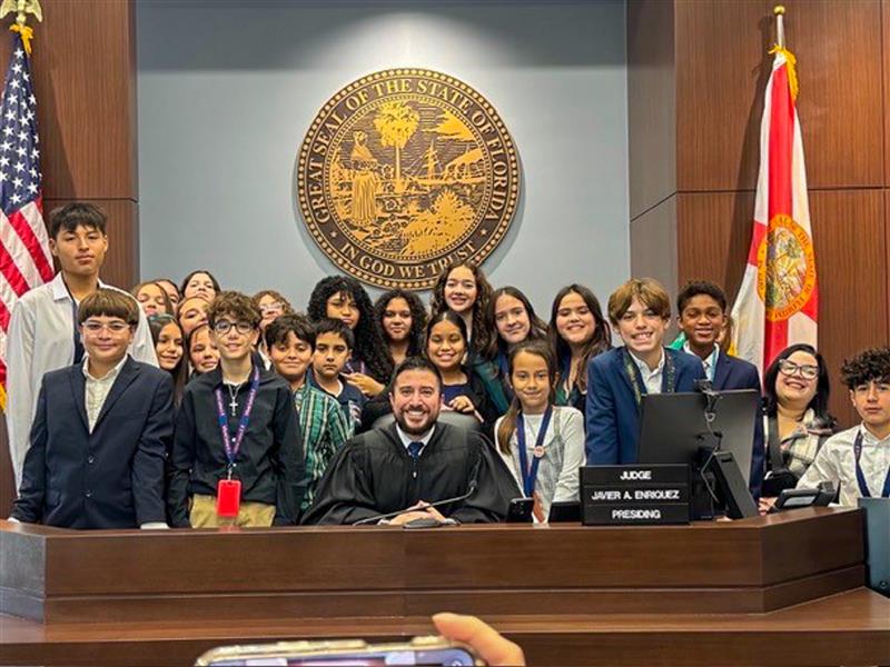 Judge Javier Enriquez Welcomes Students From Miami Lakes K-8 Center