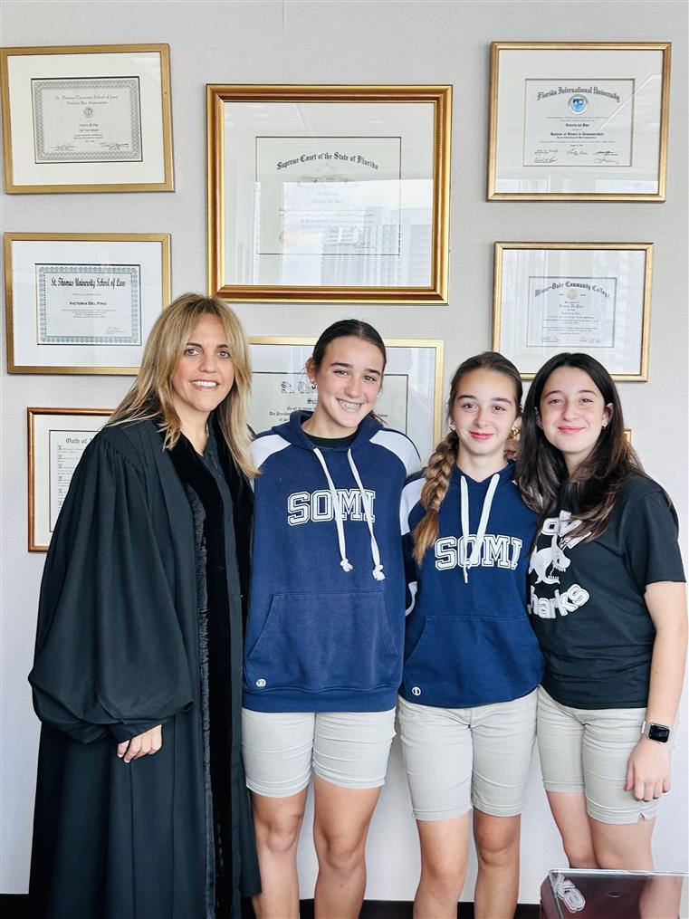 Judges Victoria del Pino and Eleane Sosa-Bruzon Welcome Somerset South Miami Middle School