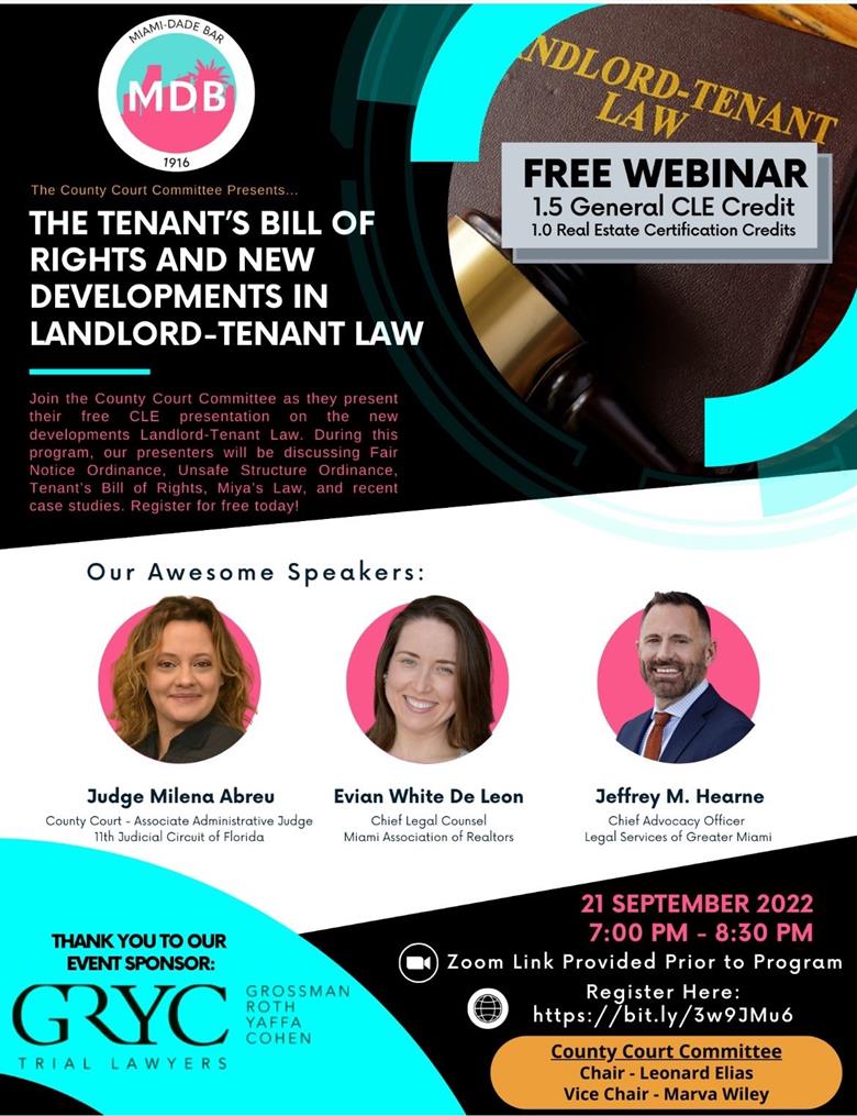 Free Webinar: The Tenant's Bill of Rights and New Developments in Landlord-Tenant Law